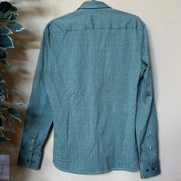 BOSS | Open Green Printed Slim Fit Shirt - Picture 8 of 12